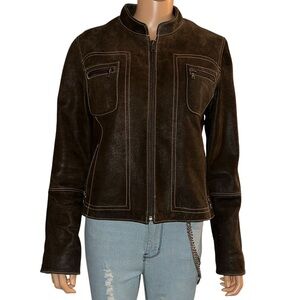 Knoles & Carter brown Italian lamb skin leather jacket